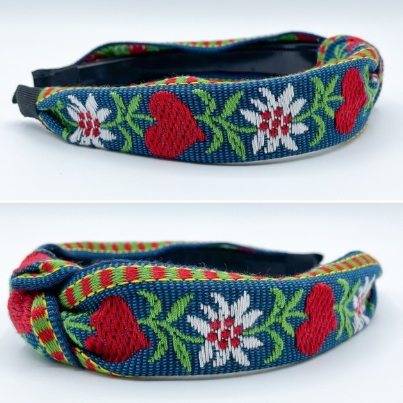 Set of 2 Knot Headbands with Embroidered Fruit & Floral Motifs - Picture 6 of 9